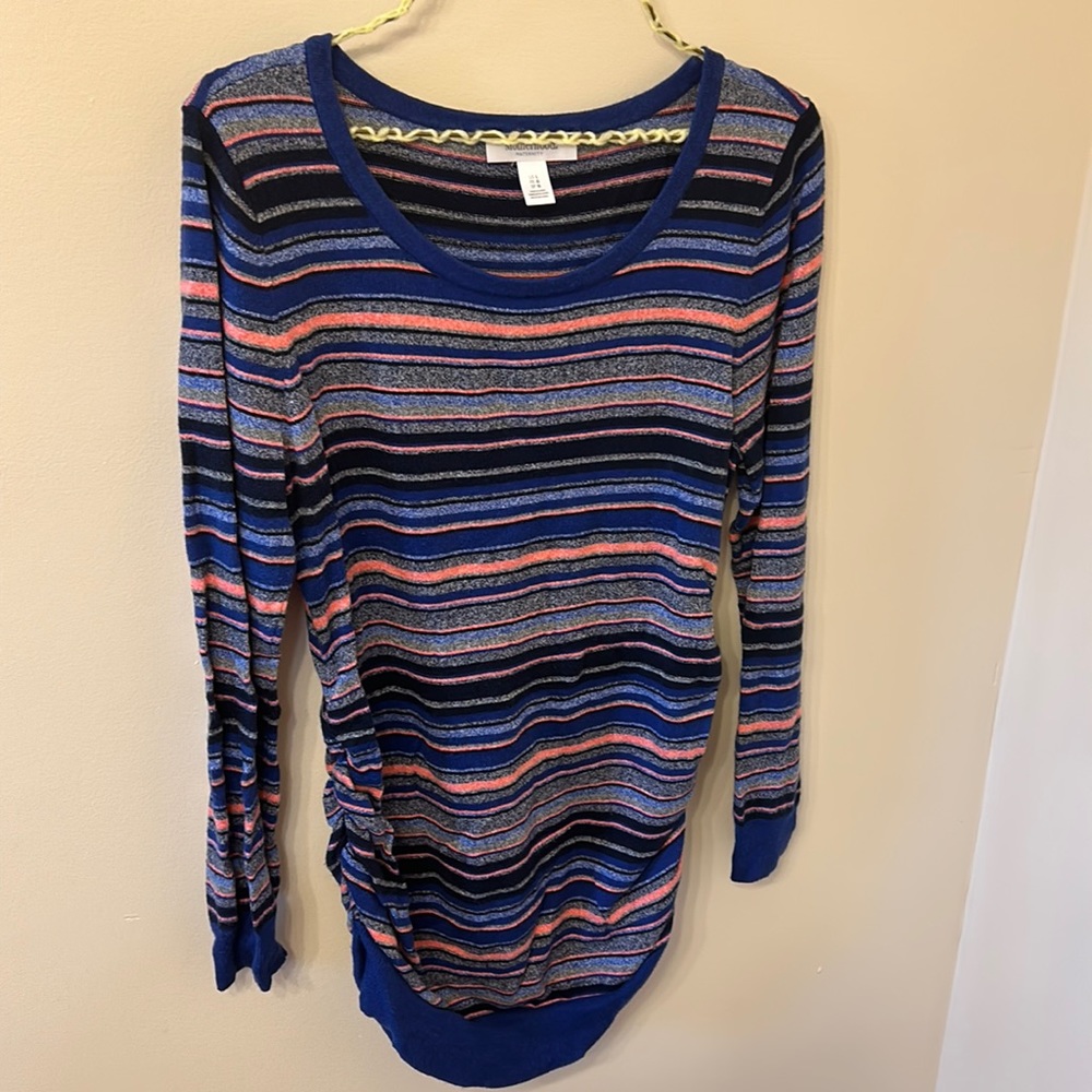 Blue and Pink Maternity Sweater